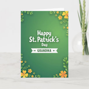 Grüne Florale Oma St. Patrick Karte