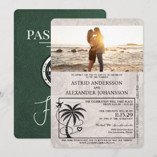 Grüne Florida-Pass-Hochzeitseinladung Einladung