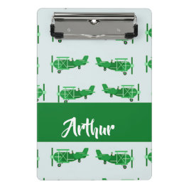 Grüne Flugzeuge in blau Mini Klemmbrett