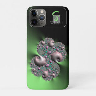 Grüne Flüssigkeits-Fraktal-Monogramm iPhone-Hülle Case-Mate iPhone Hülle