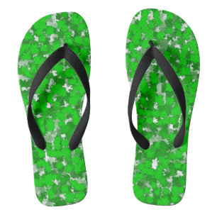 Grüne Foliage für abstrakte Kunstgestaltung Flip Flops
