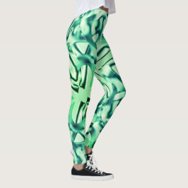 Grüne Formen aus Acryl, einige Minzfarben Leggings
