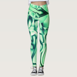 Grüne Formen aus Acryl, mit Pfefferminztönen Leggings
