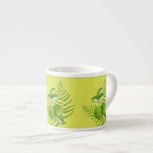 Grüne Formulare auf einer Espresso-Tasse Espressotasse