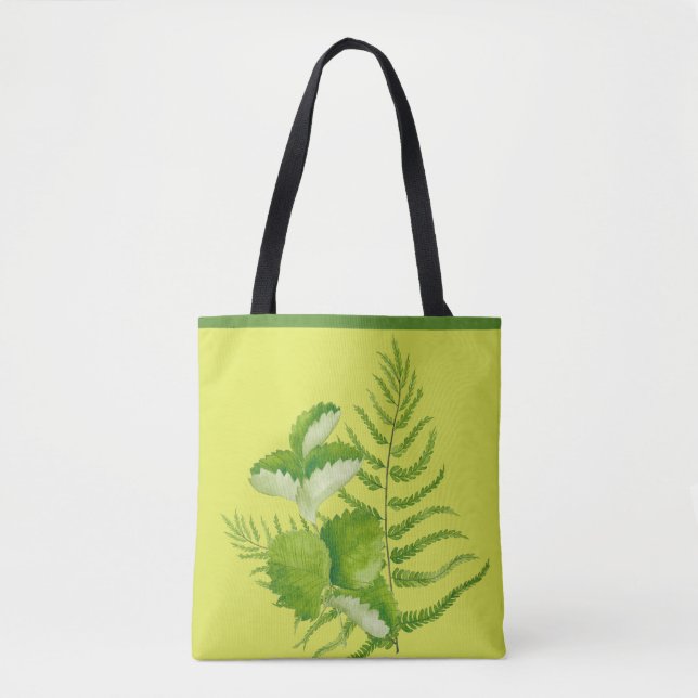 Grüne Formulare auf einer Tasche (Vorderseite)