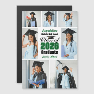 Grüne Fotocollage Abschluss Magnetkarte 2026