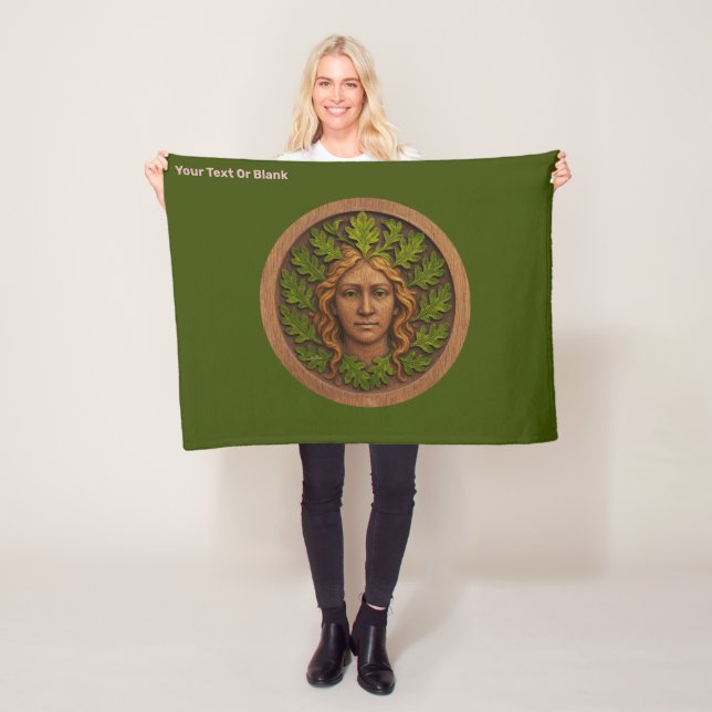 Grüne Frau - Holz Fleecedecke (Beispiel)