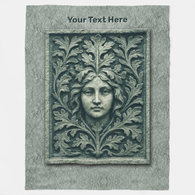 Grüne Frau - Stone Fleecedecke (Vorderseite)