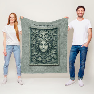 Grüne Frau - Stone Fleecedecke