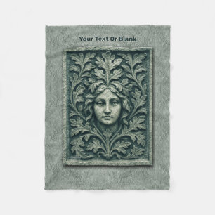 Grüne Frau - Stone Fleecedecke