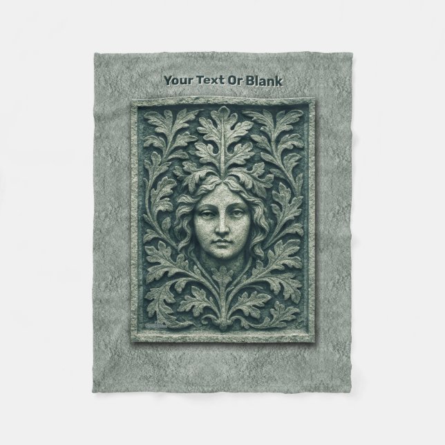 Grüne Frau - Stone Fleecedecke (Vorderseite)