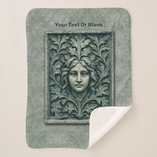 Grüne Frau - Stone Sherpadecke (Vorderseite)