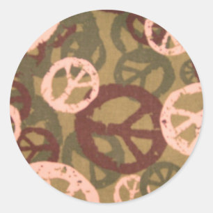 Grüne Friedenszeichen-Aufkleber Runder Aufkleber