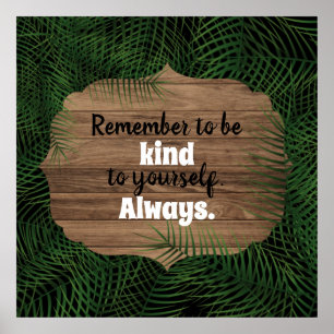 Grüne frische exotische Palmen-Blätter Inspiration Poster