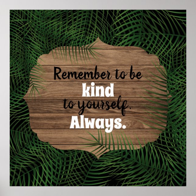 Grüne frische exotische Palmen-Blätter Inspiration Poster (Vorne)