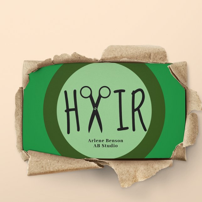 Grüne Friseure Visitenkarte (Von Creator hochgeladen)