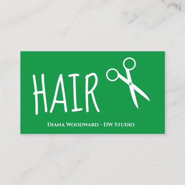 Grüne Friseure Visitenkarte (Vorderseite)