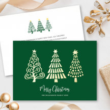 Grüne Frohe Weihnachtsbäume Skript Name Echtgold