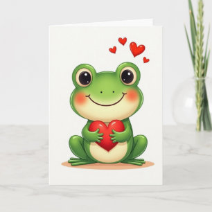 Grüne Frosch Valentinstagskarte Karte