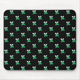 Grüne Frösche auf schwarzer Mausunterlage Mousepad
