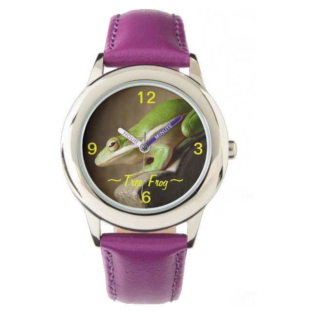 Grüne Froschwache Armbanduhr (Vorderseite)