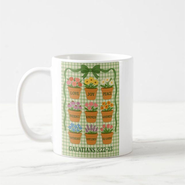 Grüne Früchte des Geistes Kaffeetasse (Links)