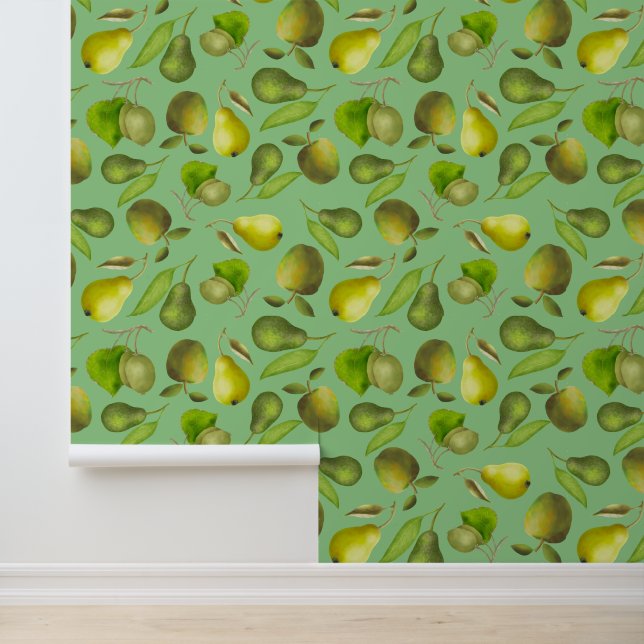 Grüne Früchte im grünen Hintergrund Tapete (Anwendung)