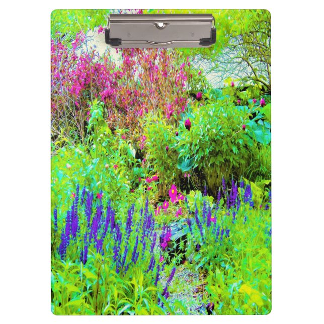 Grüne Frühlingsgärtnerei mit Peongs Klemmbrett (Vorderseite)