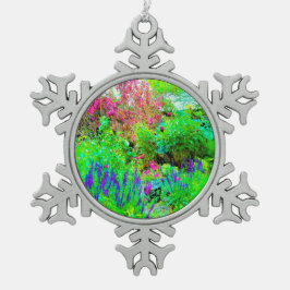 Grüne Frühlingsgärtnerei mit Peongs Schneeflocken Zinn-Ornament