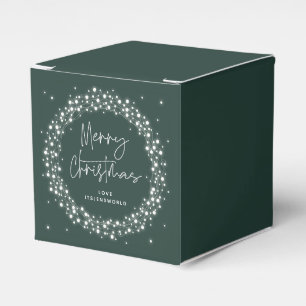 Grüne funkelnde Weihnachtslichter Geschenkschachtel