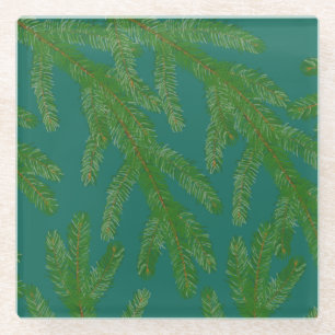 Grüne Furniere mit Festivitäten Glasuntersetzer