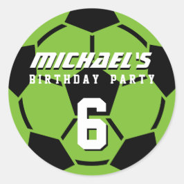 Grüne Fußball-Ball Sport Geburtstagsparty Sticker