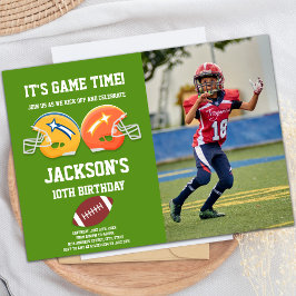 Grüne Fußball Einladung zum Foto