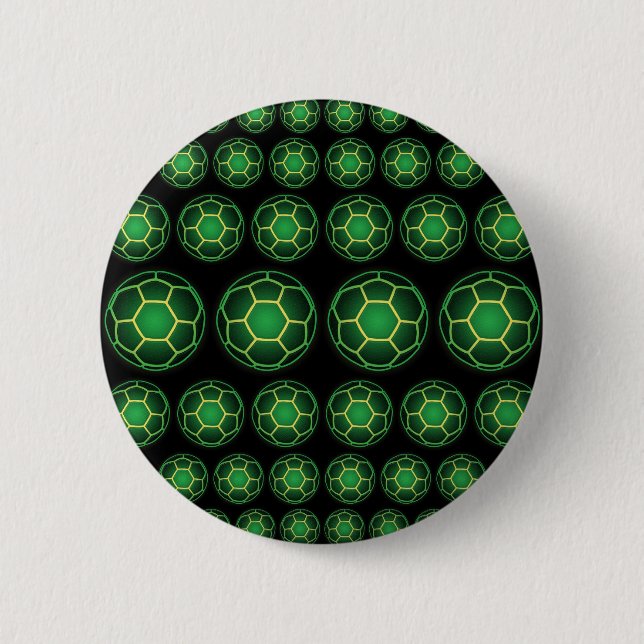 Grüne Fußbälle Button (Vorderseite)