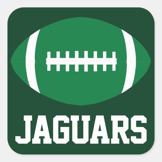 Grüne Fußballmannschaft - Benutzerdefinierter Text Quadratischer Aufkleber (Vorderseite)