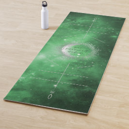 Grüne Galaxie, Alignment Lines Yoga Mat Yogamatte