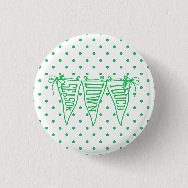 Grüne Game Day Football-Wimpel-Schleife Button (Vorderseite)