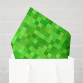 Grüne Gamer-Pixel | Geburtstagspartei Seidenpapier