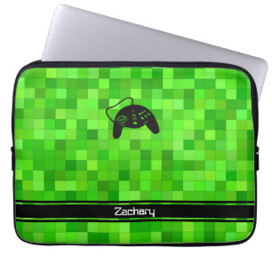 Grüne Gamer-Pixel   PERSONALISIERT Laptopschutzhülle