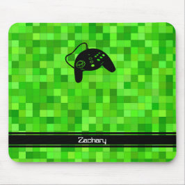 Grüne Gamer-Pixel | PERSONALISIERT Mousepad