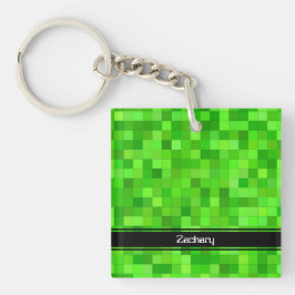 Grüne Gamer Pixels Akryllischer Schlüsselanhänger