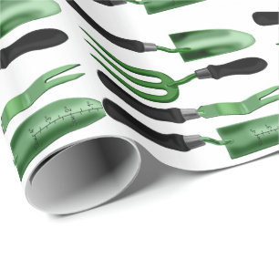 Grüne Gartenwerkzeuge Geschenkpapier