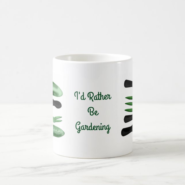 Grüne Gartenwerkzeuge Kaffeetasse (Mittel)