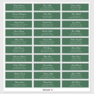 Grüne Gäste nennen Adresse. Hochzeitstiefel Aufkleber