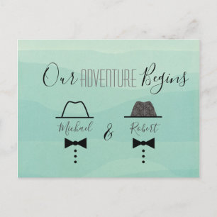 Grüne Gay Hochzeit rettet das Datum Ankündigungspostkarte