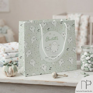 Grüne Geister-Baby-Party große Geschenktasche Geschenktüte