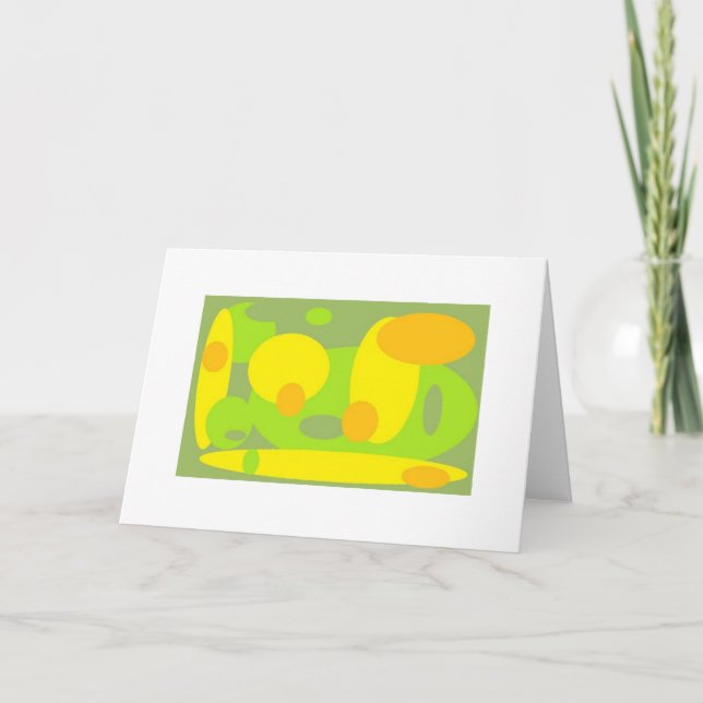 GRÜNE GELBE BUBBLES GREETKARTE KARTE (Vorderseite)