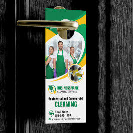 Grüne Gelbe Haussäuberungsjacke Türanhänger