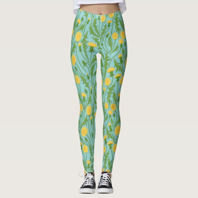 grüne, gelbe und blaue Lüster Leggings (Vorderseite)