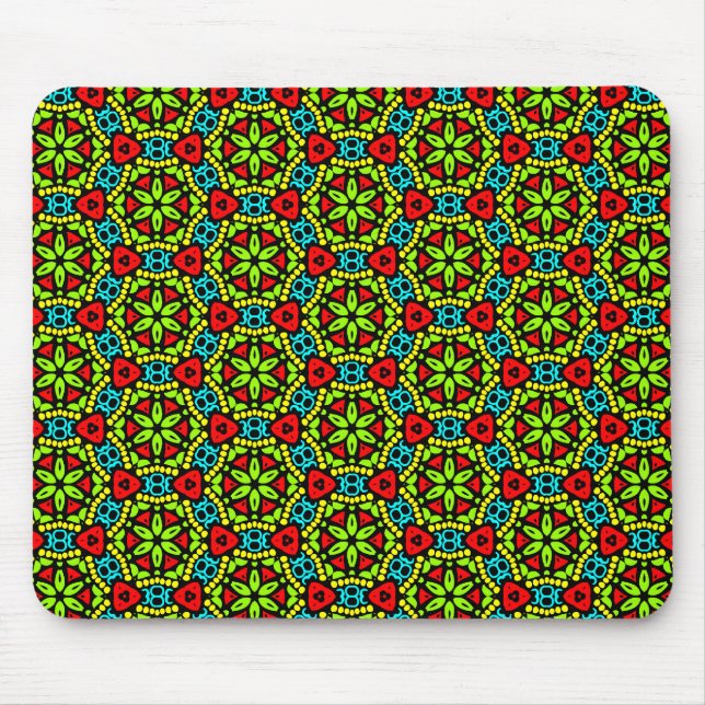 grüne geometrische Blume Mousepad (Vorne)